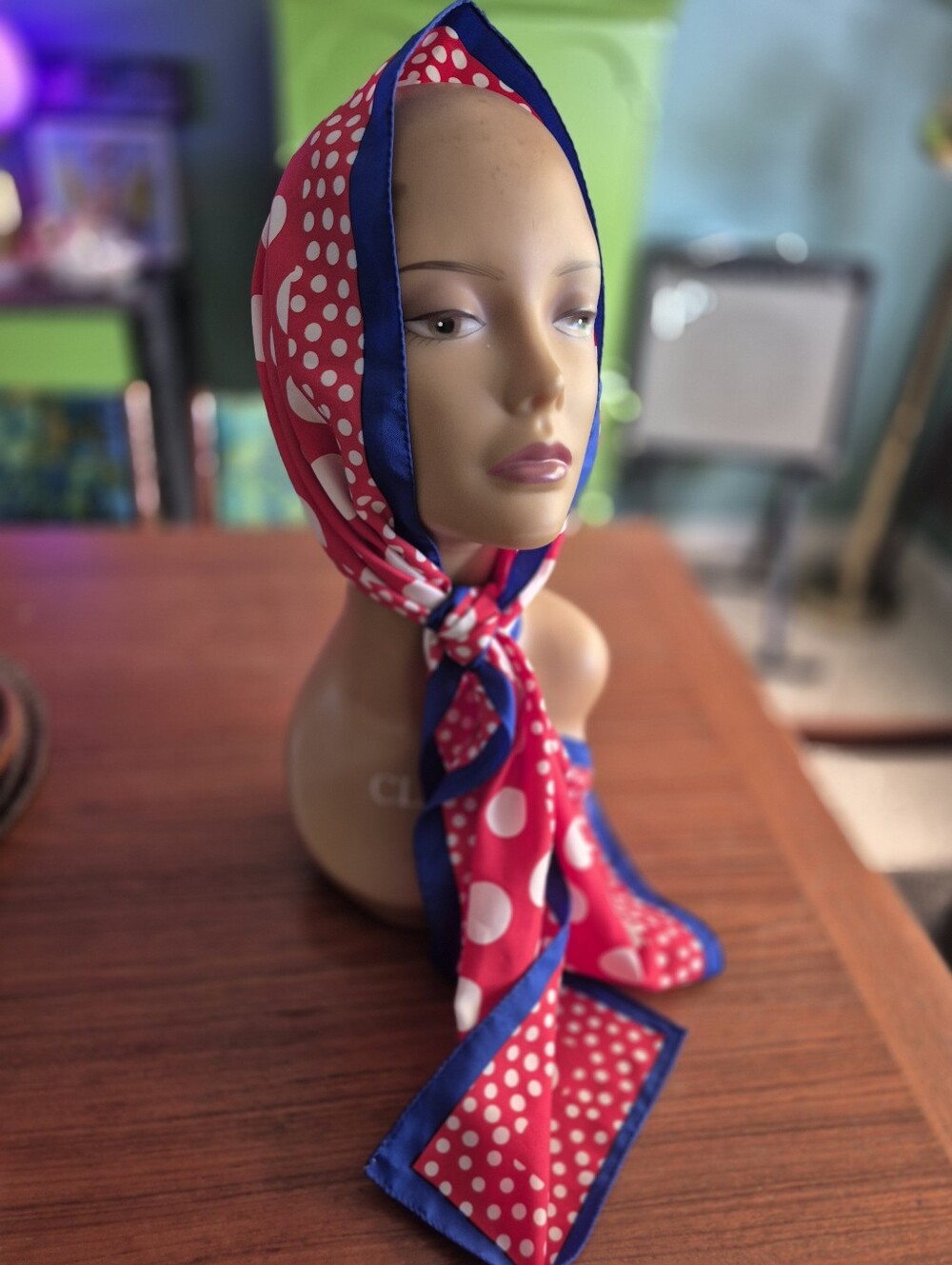 Vintage Red Polka Dot  Scarf